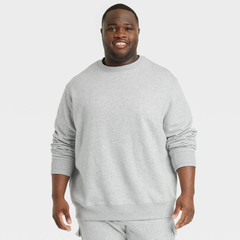 Mens Big & Tall Regular Fit Crewneck Pullover Sweatshirt - Goodfellow & Co Jet Black 4XLT Product Image