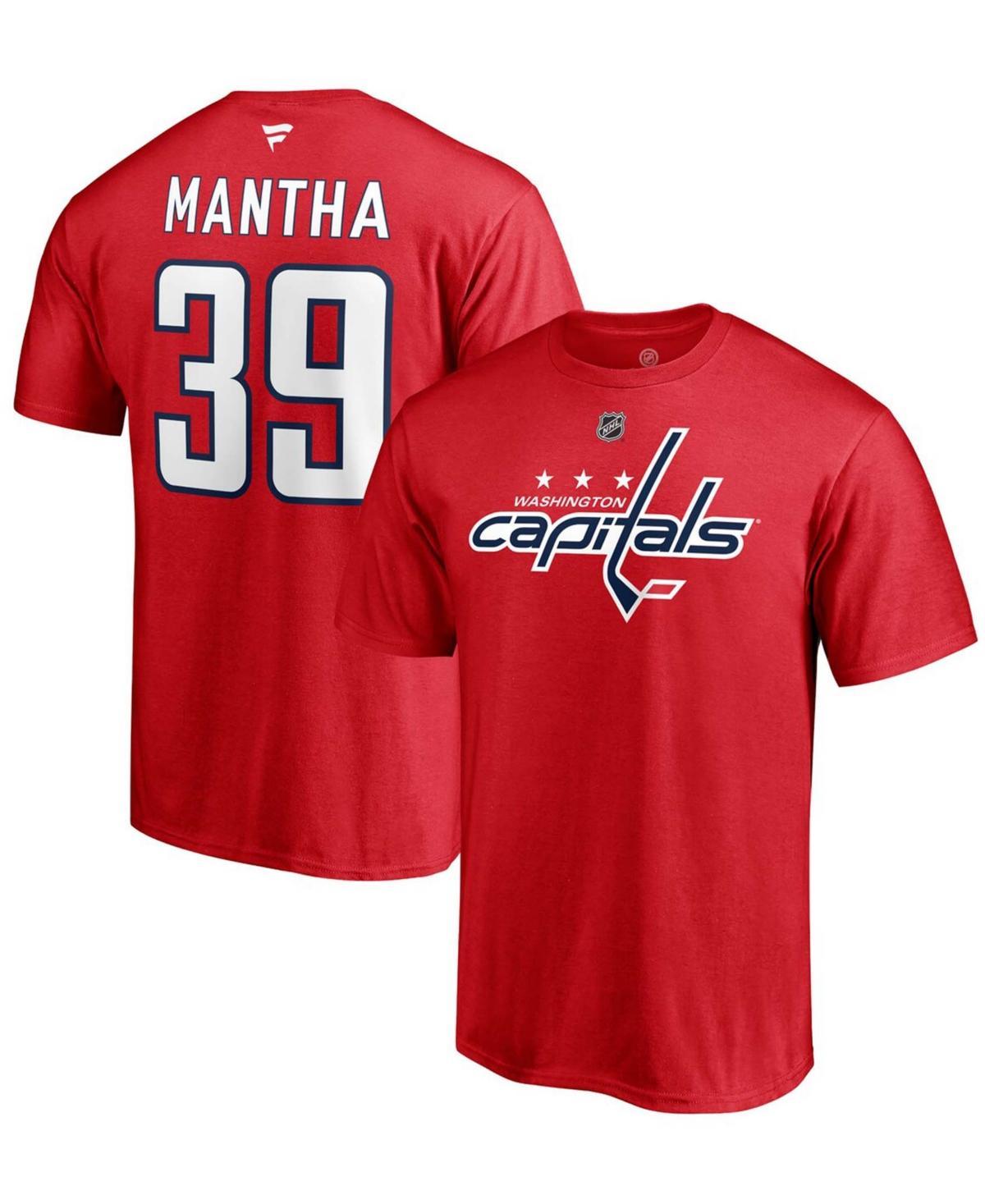 Mens Fanatics Branded Anthony Mantha Washington Capitals Authentic Stack Name & Number T-Shirt Product Image