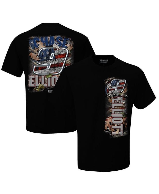 Mens Hendrick Motorsports Team Collection Black Chase Elliott Patriotic T-shirt Product Image