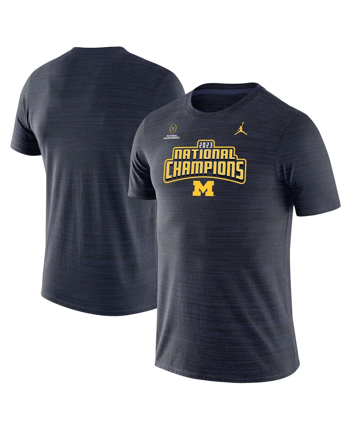 Mens Jordan Brand Navy Michigan Wolverines College Football Playoff 2023 National Champions Velocity Legend Performance T-shirt Product Image