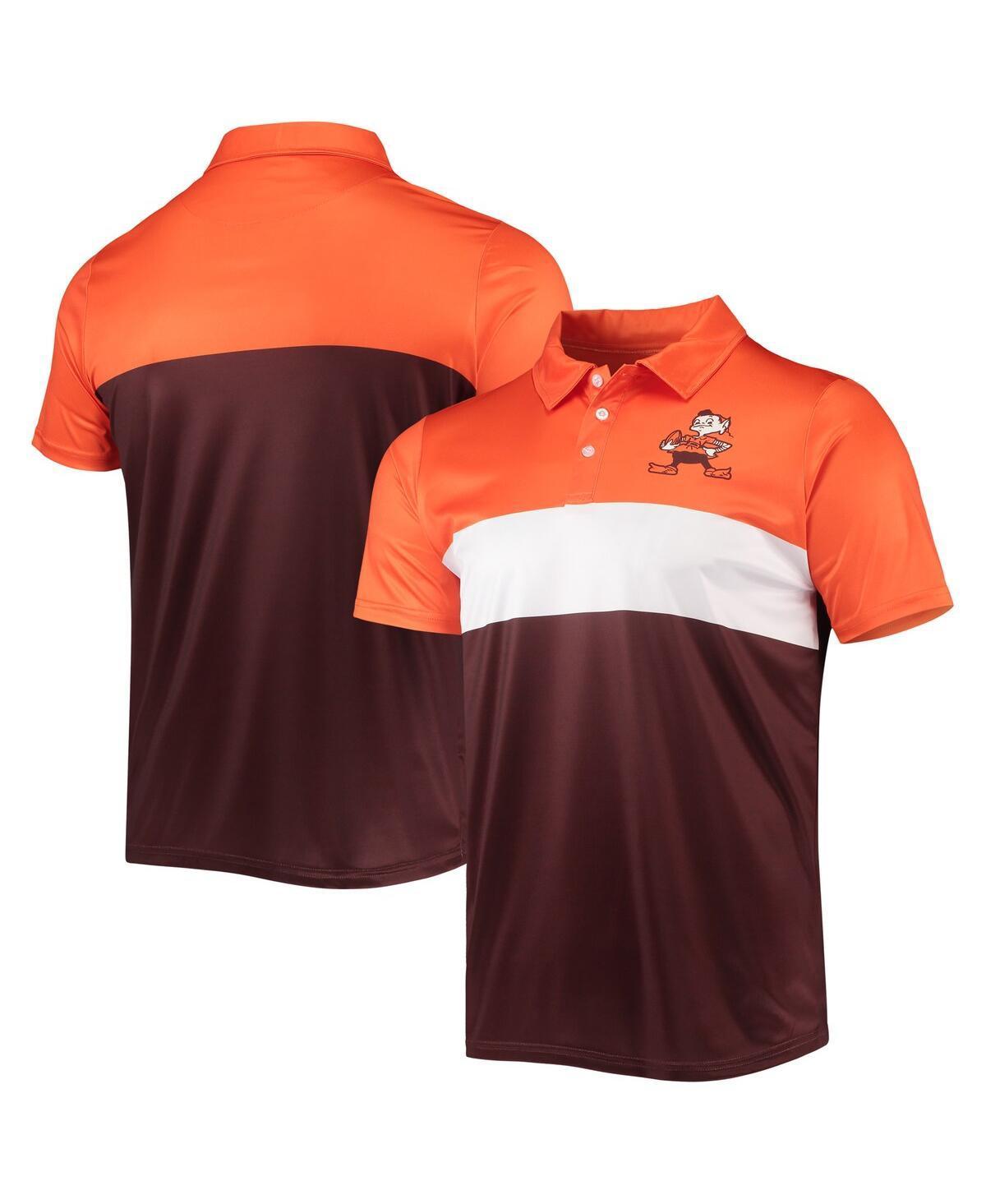 Mens FOCO /Brown Cleveland Browns Retro Colorblock Polo Product Image