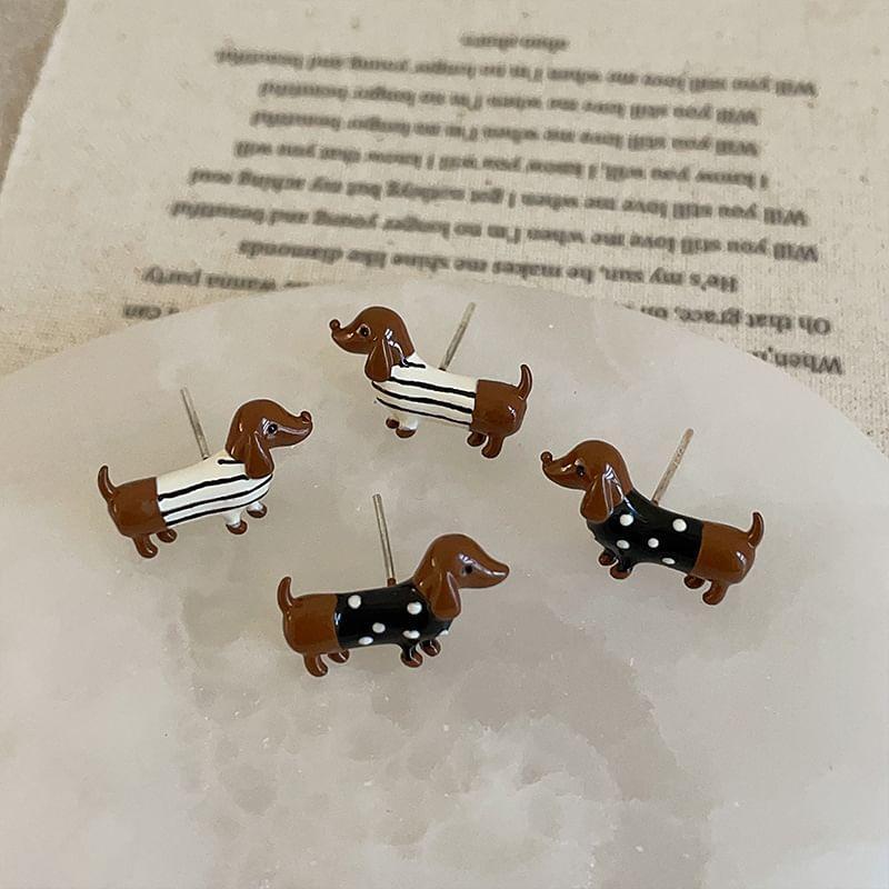 Enamel Dog Stud Earring Product Image