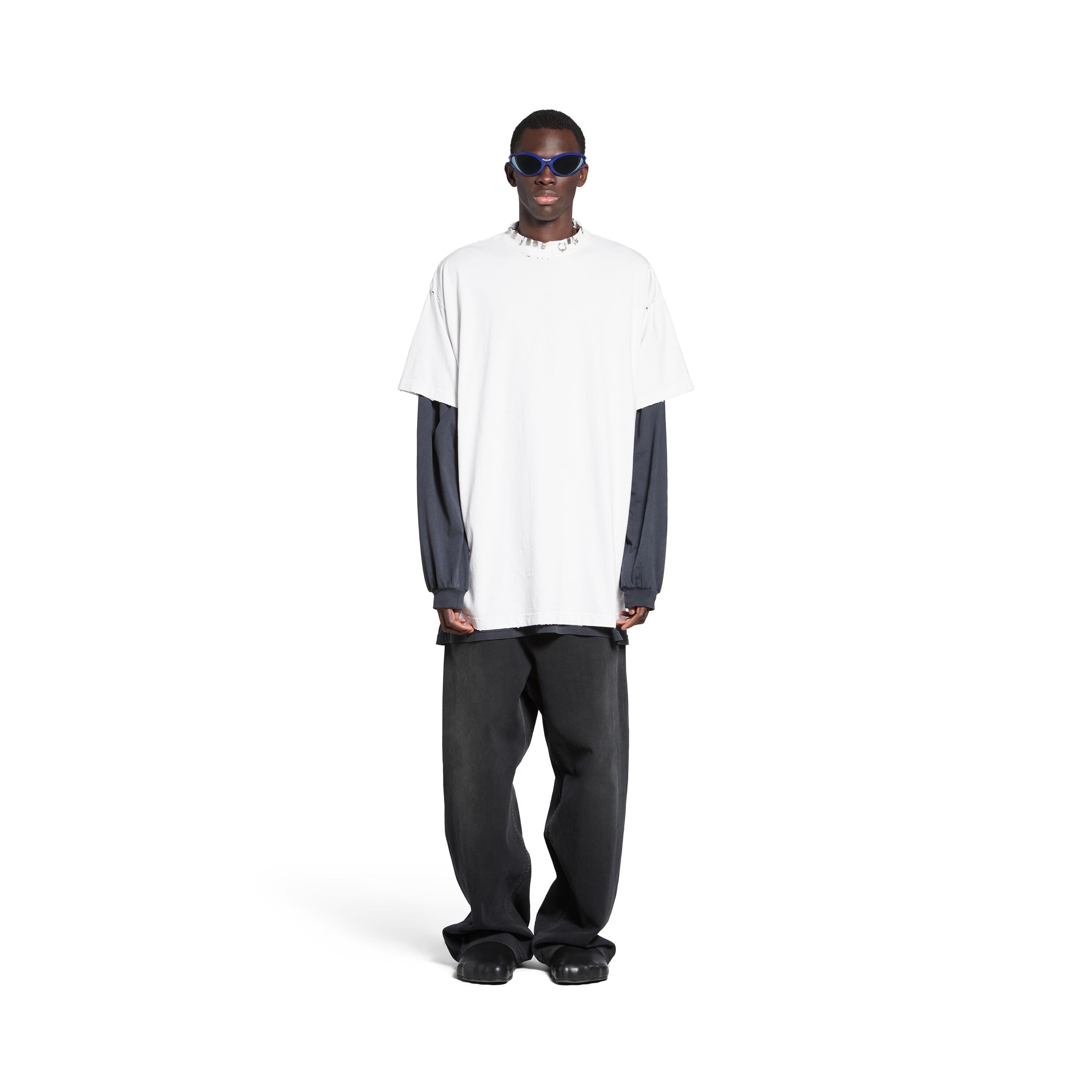 Pierced T-shirt Oversized in White Product Image