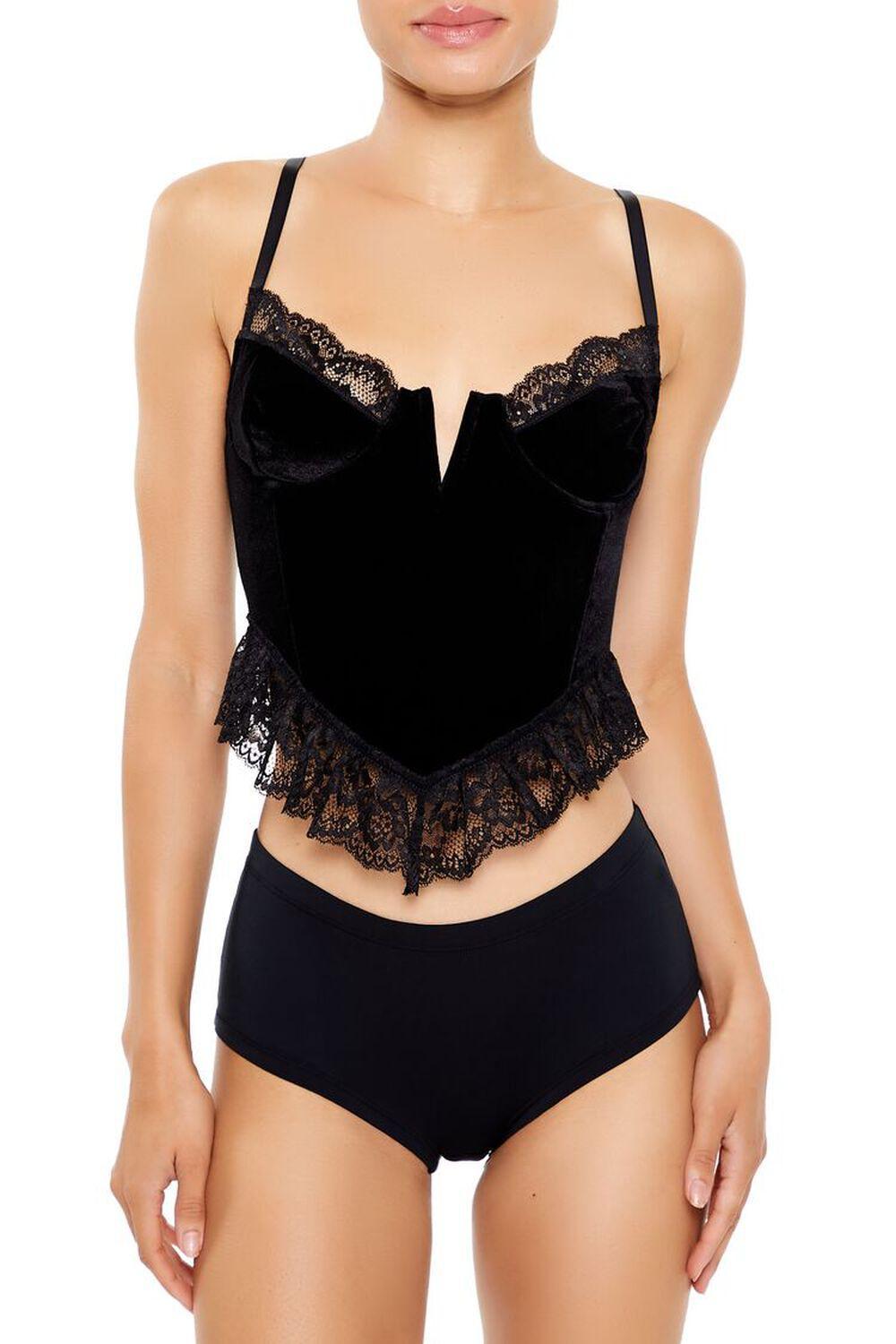 Velvet Lingerie Cropped Cami | Forever 21 Product Image