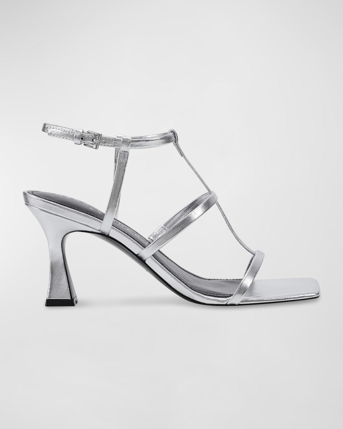 Leather T-Strap Slingback Sandals Product Image