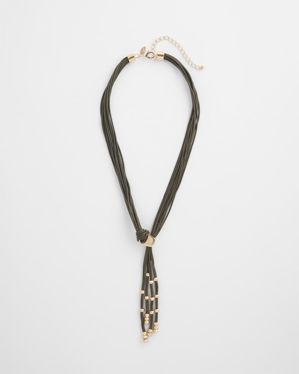 Multistrand Tassel Y-Necklace   Chico's - Olive - Women Product Image