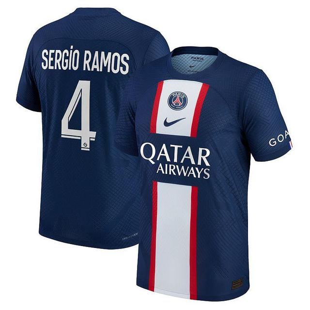 Mens Nike Sergio Ramos Blue Paris Saint-Germain 2022/23 Home Authentic Player Jersey Product Image