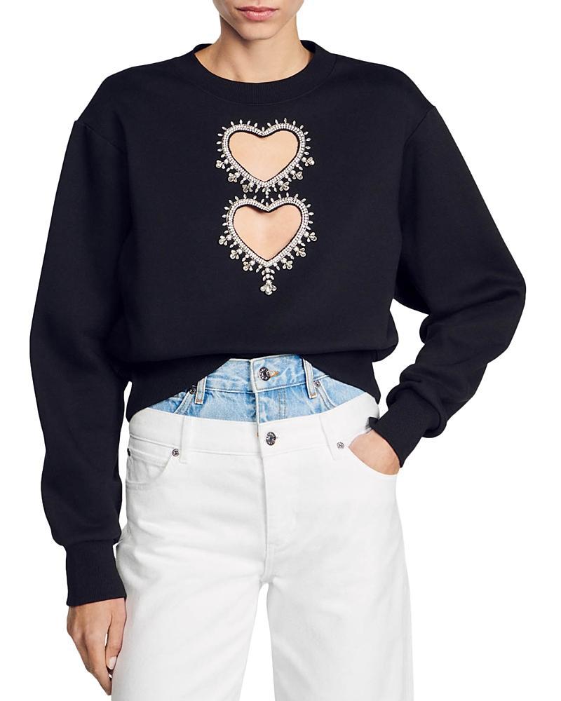 sandro Love Heart Embellished Sweater Product Image