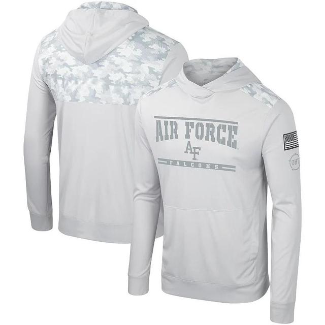 Mens Colosseum Gray Air Force Falcons OHT Military Appreciation Long Sleeve Hoodie T-Shirt Product Image