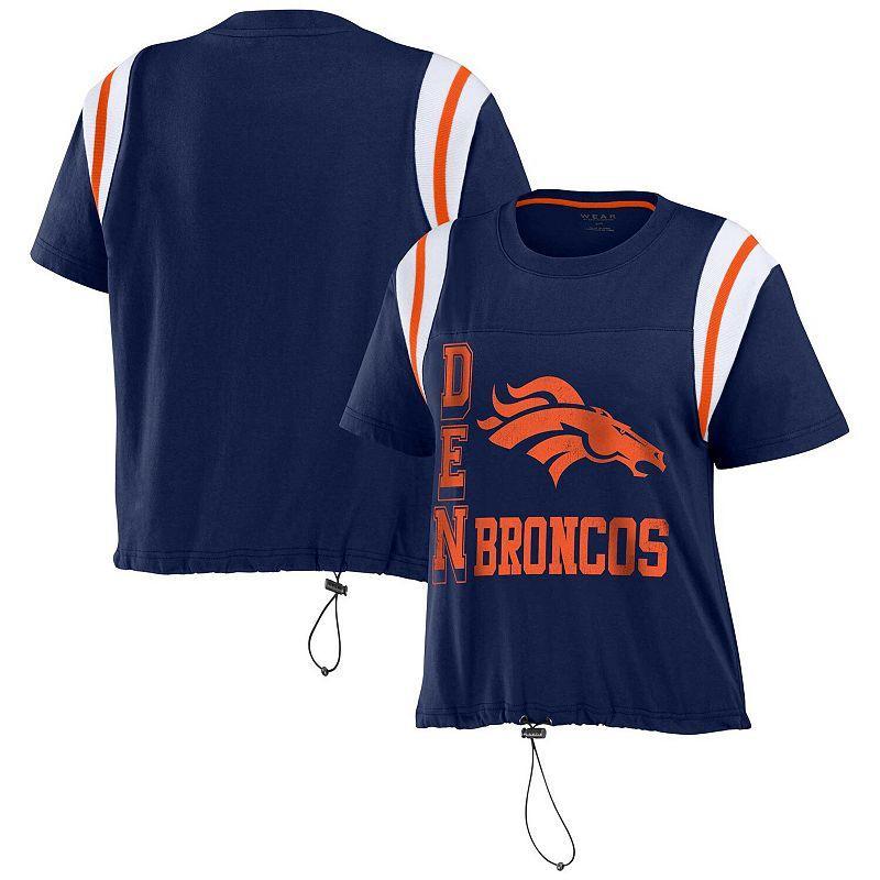 Womens WEAR by Erin Andrews Denver Broncos Cinched Colorblock T-Shirt Blue Product Image