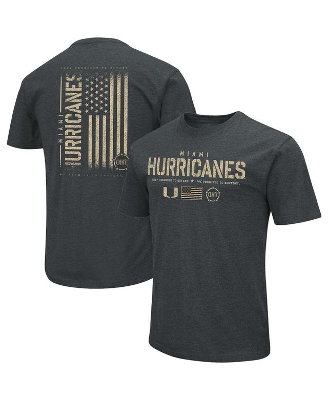 Mens Colosseum Heathered Black Miami Hurricanes Oht Military-Inspired Appreciation Flag 2.0 T-shirt Product Image