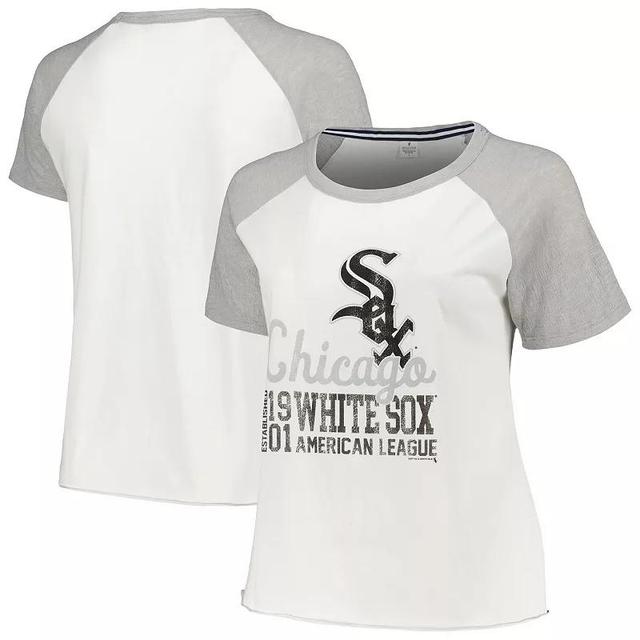 Womens Soft as a Grape Chicago Sox Plus Size Baseball Raglan T-Shirt Product Image