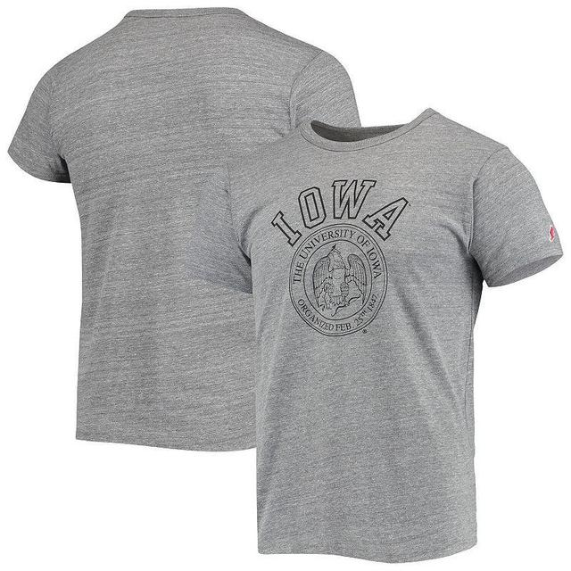 Mens League Collegiate Wear Heathered Gray Iowa Hawkeyes Tide Seal Nuevo Victory Falls Tri-Blend T-Shirt Product Image