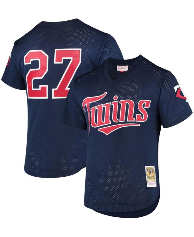 Mens Mitchell & Ness David Ortiz Minnesota Twins 2002 Cooperstown Collection Mesh Batting Practice Jersey Blue Product Image