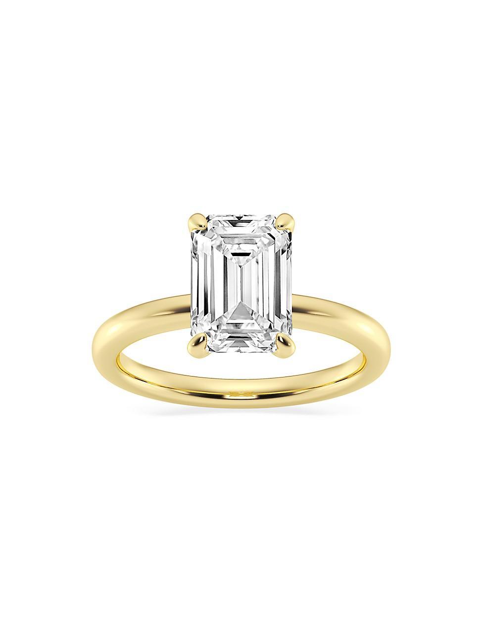 Womens 14K Yellow Gold & Emerald-Cut Lab-Grown Diamond Solitaire Ring/0.50-5.00 TCW Product Image