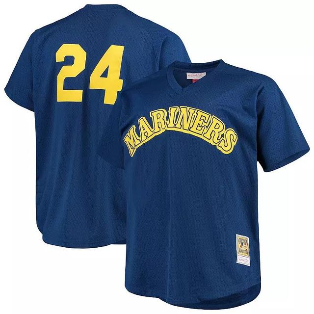 Mens Mitchell & Ness Ken Griffey Jr. Royal Seattle Mariners Big & Tall Cooperstown Collection Mesh Batting Practice Jersey Product Image