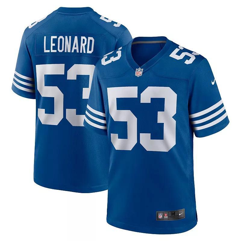 Mens Nike Darius Leonard Royal Indianapolis Colts Alternate Game Jersey Product Image