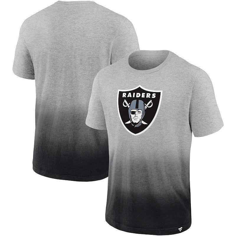 Men's Fanatics Branded Heathered Gray/Black Las Vegas Raiders Team Ombre T-Shirt Product Image