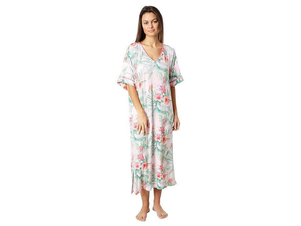 Tommy Bahama Short Sleeve Caftan Floral) Women's Pajama Product Image