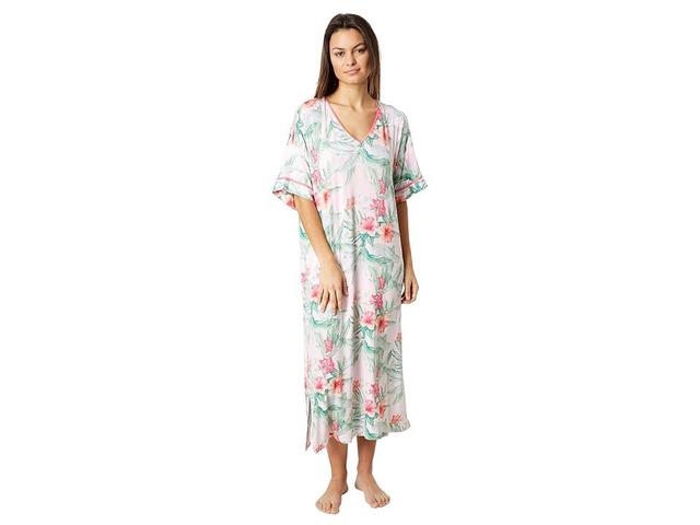 Tommy Bahama Short Sleeve Caftan Floral) Women's Pajama Product Image