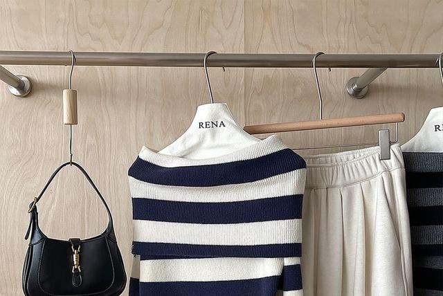 Off Shoulder Striped Sweater Product Image