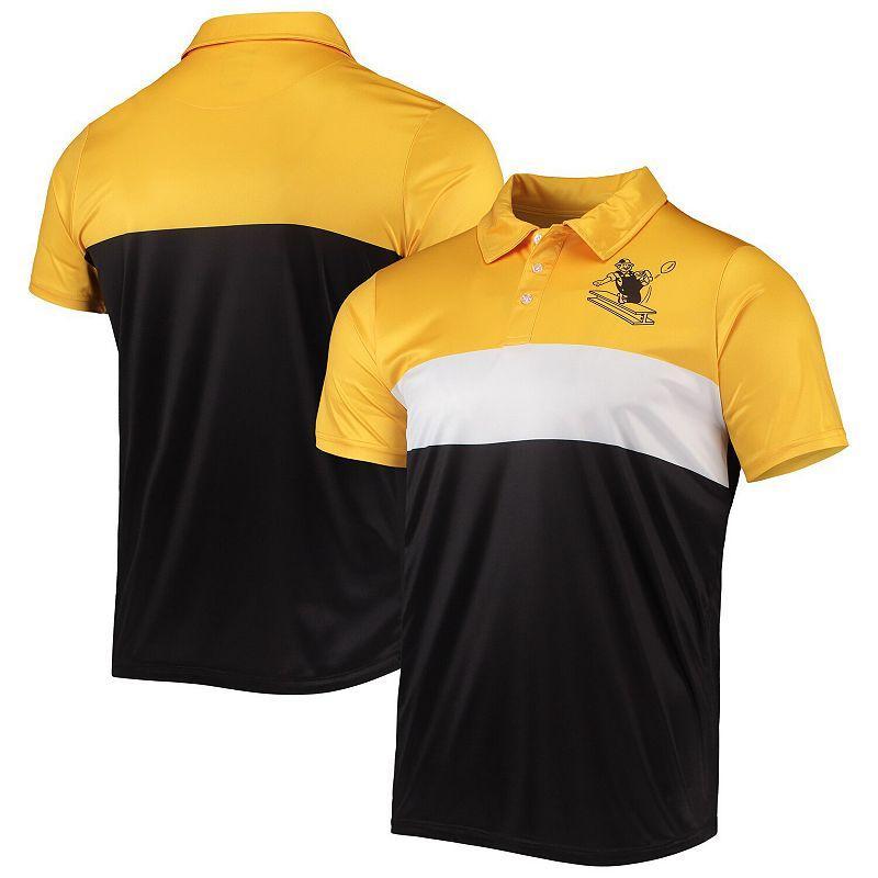 Mens FOCO /Black Pittsburgh Steelers Retro Colorblock Polo Product Image