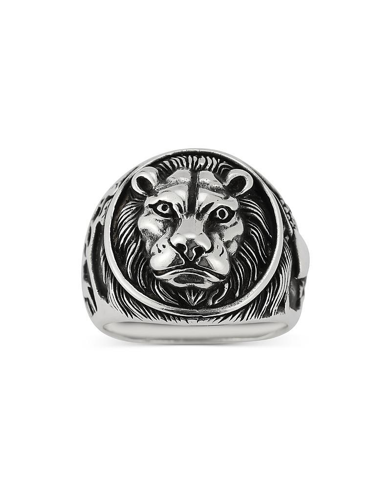 Milanesi And Co Sterling Silver Oxidized Lion Signet Ring Product Image