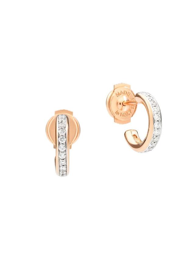 Iconica 18K Rose Gold & Diamond Small Hoop Earrings Product Image