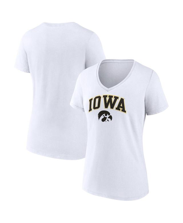 Womens Fanatics White Iowa Hawkeyes Evergreen Campus V-Neck T-shirt Product Image