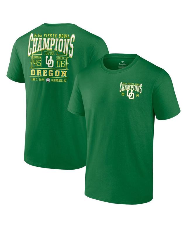 Mens Fanatics Green Oregon Ducks 2024 Fiesta Bowl Champions Score T-shirt Product Image