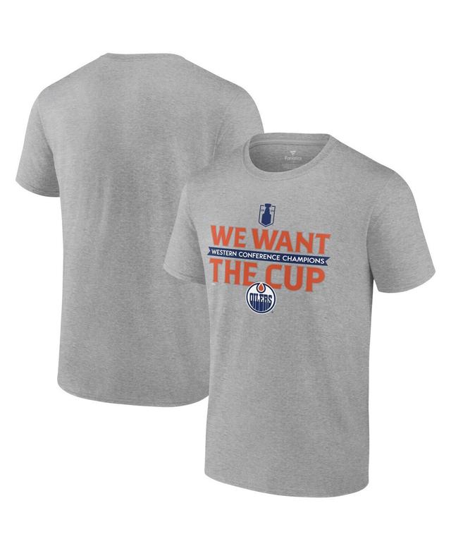 Mens Fanatics Steel Edmonton Oilers 2024 Western Conference Champions We Want The Cup T-Shirt Product Image