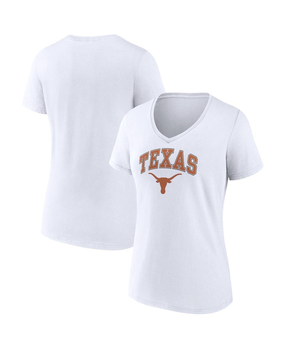 Womens Fanatics White Texas Longhorns Evergreen Campus V-Neck T-shirt Product Image