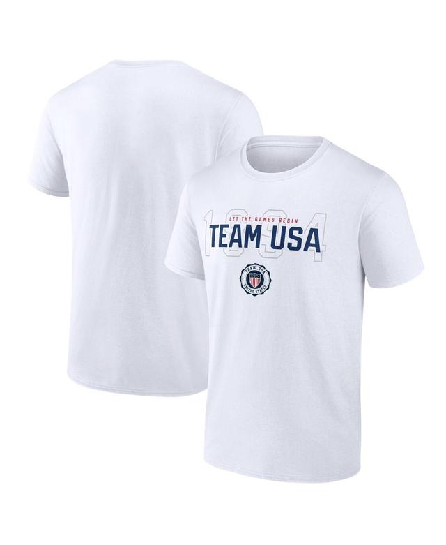 Mens Fanatics Branded White Team USA Bold Outline T-Shirt Product Image