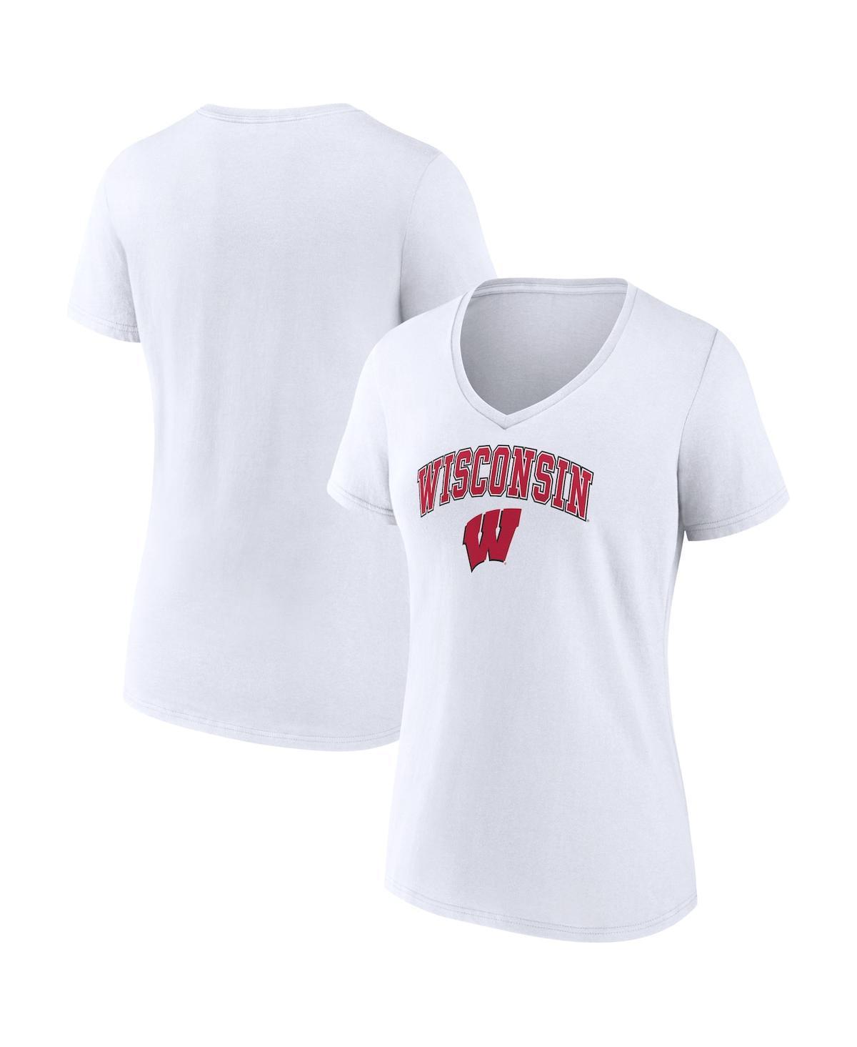 Womens Fanatics Branded Wisconsin Badgers Evergreen Campus V-Neck T-Shirt Product Image