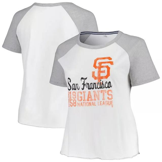 Womens Soft as a Grape San Francisco Giants Plus Size Baseball Raglan T-Shirt Product Image