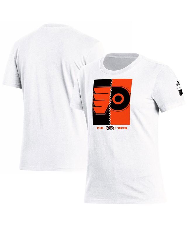 Womens adidas White Philadelphia Flyers Reverse Retro 2.0 Playmaker T-shirt Product Image