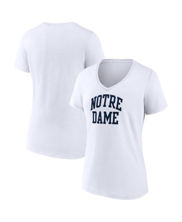 Womens Fanatics White Notre Dame Fighting Irish Basic Arch V-Neck T-shirt Product Image