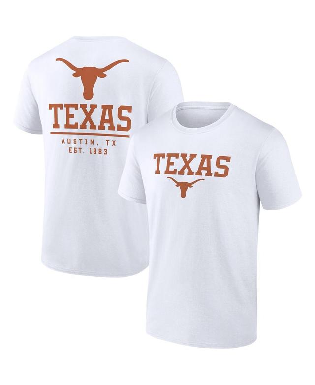 Mens Fanatics Branded White Texas Longhorns Game Day 2-Hit T-Shirt Product Image