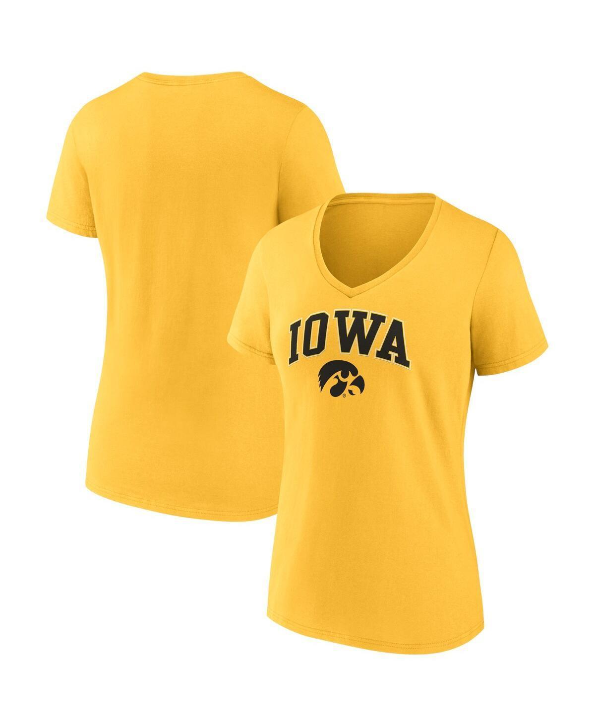 Womens Fanatics Gold Iowa Hawkeyes Evergreen Campus V-Neck T-shirt Product Image