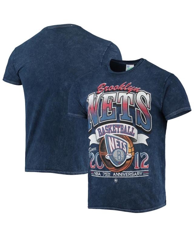 Mens 47 Navy Brooklyn Nets 75Th Anniversary City Edition Mineral Wash Vintage-Look Tubular T-shirt Product Image