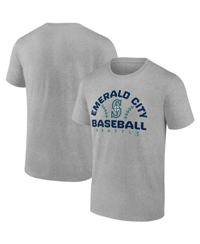 Mens Fanatics Heathered Gray Seattle Mariners Iconic Go for Two T-shirt Product Image