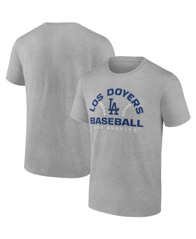 Mens Fanatics Branded Heathered Gray Los Angeles Dodgers Iconic Go for Two T-shirt Product Image