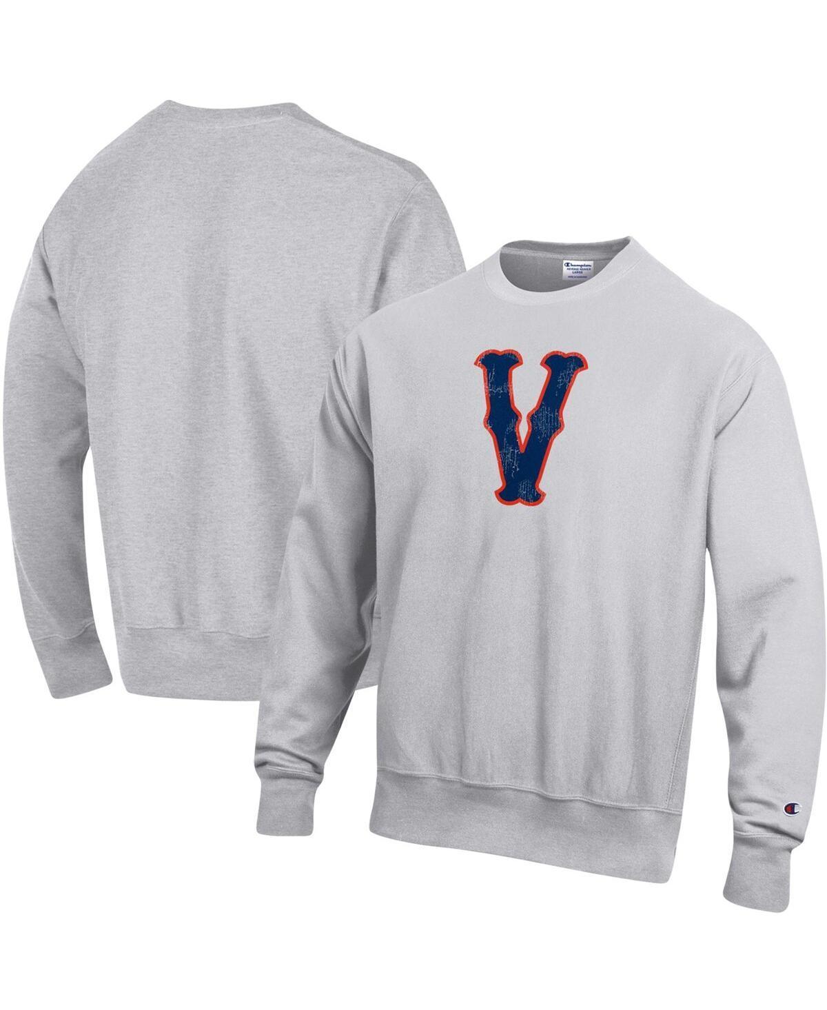 Mens Champion Heathered Gray Virginia Cavaliers Vault Logo Reverse Weave Pullover Sweatshirt Product Image