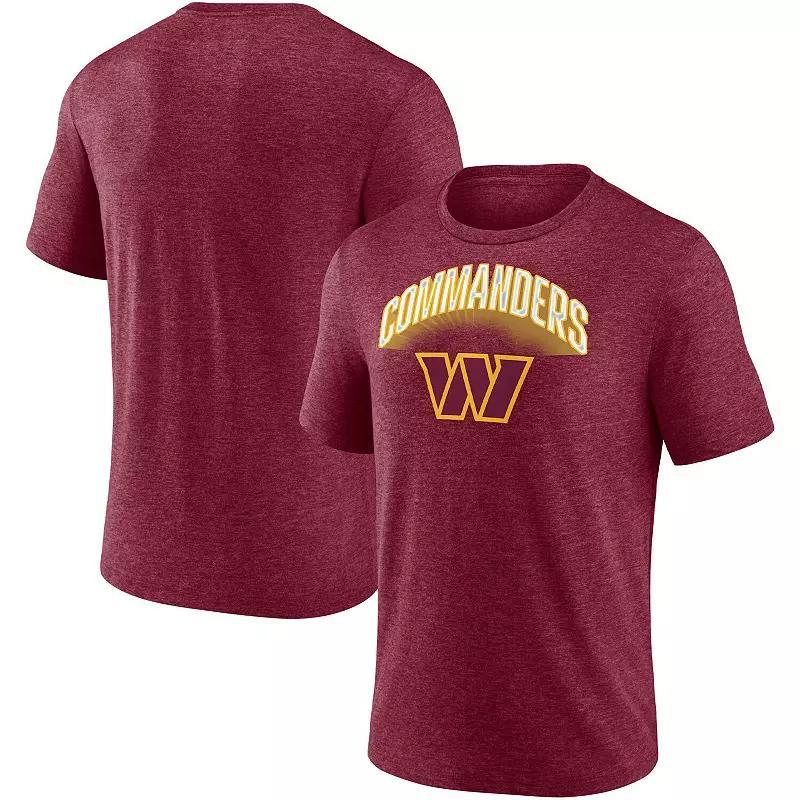 Mens Fanatics Heathered Burgundy Washington Commanders End Around Tri-Blend T-shirt Product Image