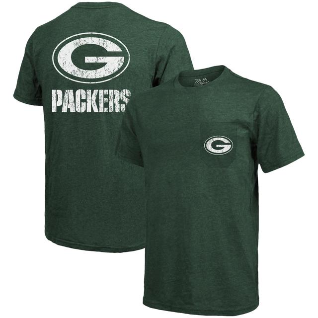 Bay Packers Majestic Threads Tri-Blend Pocket T-Shirt - Heathered , Mens Product Image