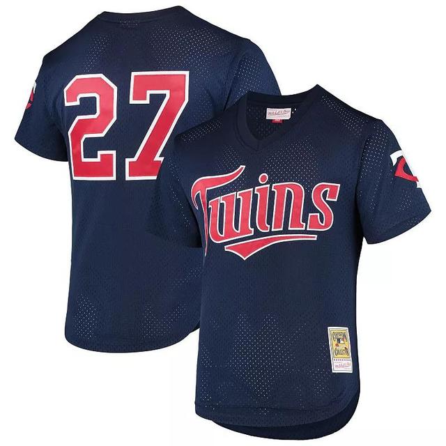 Mens Mitchell & Ness David Ortiz Minnesota Twins 2002 Cooperstown Collection Mesh Batting Practice Jersey Blue Product Image