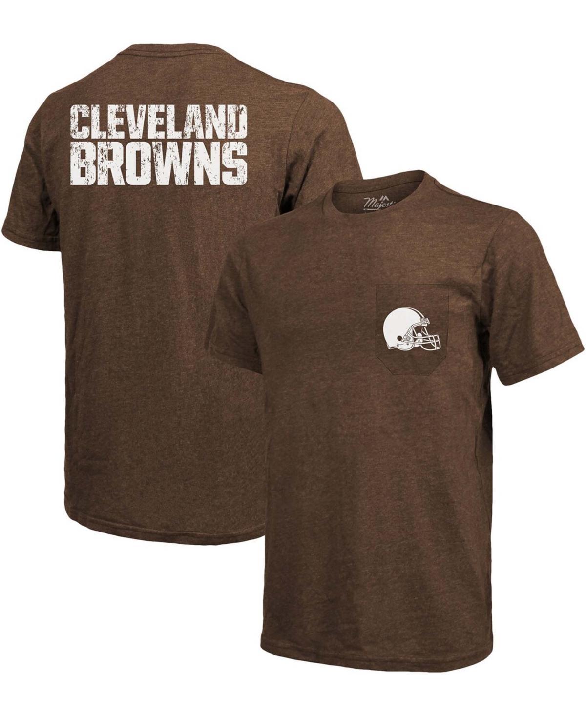 Cleveland Browns Tri-Blend Pocket T-shirt Brown Product Image