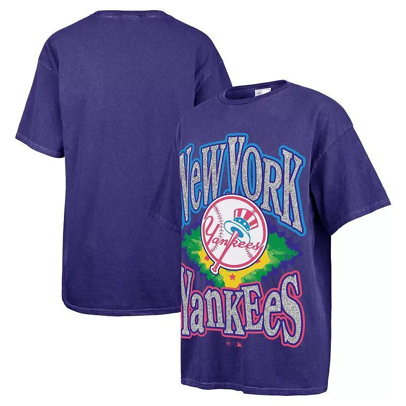 Womens 47 New York Yankees Flashing Lights Boyfriend T-Shirt Blue Product Image