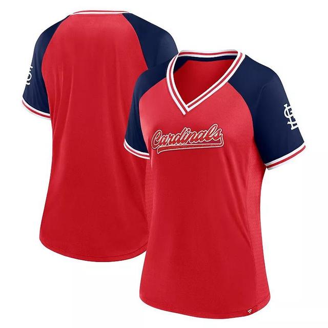 Womens Fanatics St. Louis Cardinals Glitz & Glam League Diva Raglan V-Neck T-Shirt Product Image