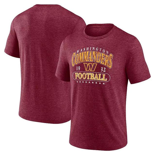 Mens Fanatics Heather Burgundy Washington Commanders Official Retro Tri-Blend T-Shirt Product Image